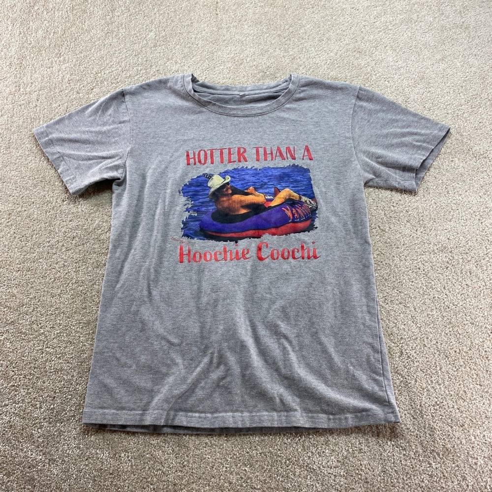 Unbranded Shirt Mens Small Gray Hotter Than A Hoochie Coochi Funny Graphic Tee